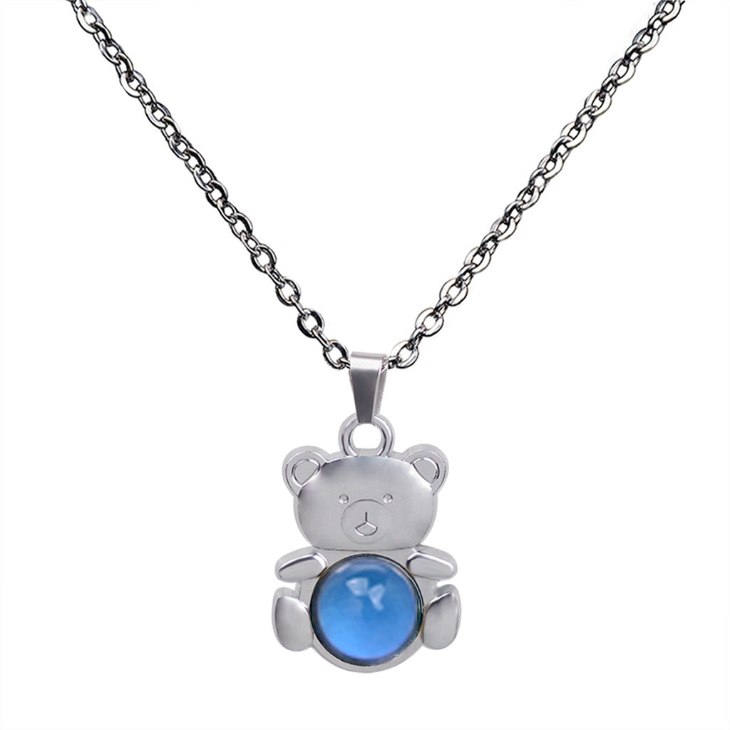 Al por mayor al por mayor la lona de la piedra preciosa de los osos al por mayor, la temperatura sensible a los collares de color de color sensible